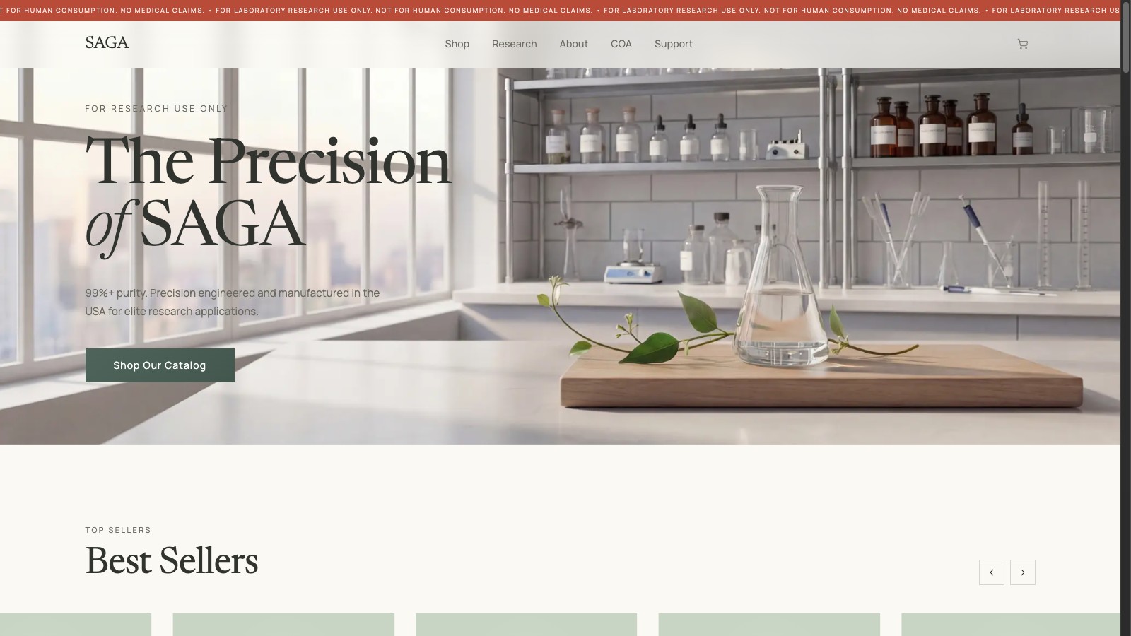 Saga hero — "The Precision of SAGA"